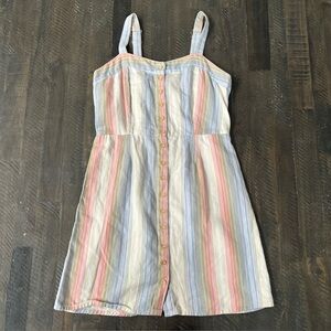 Altar’d State Striped 100% Cotton button mini dress SIZE S Sun Dress beachy pool